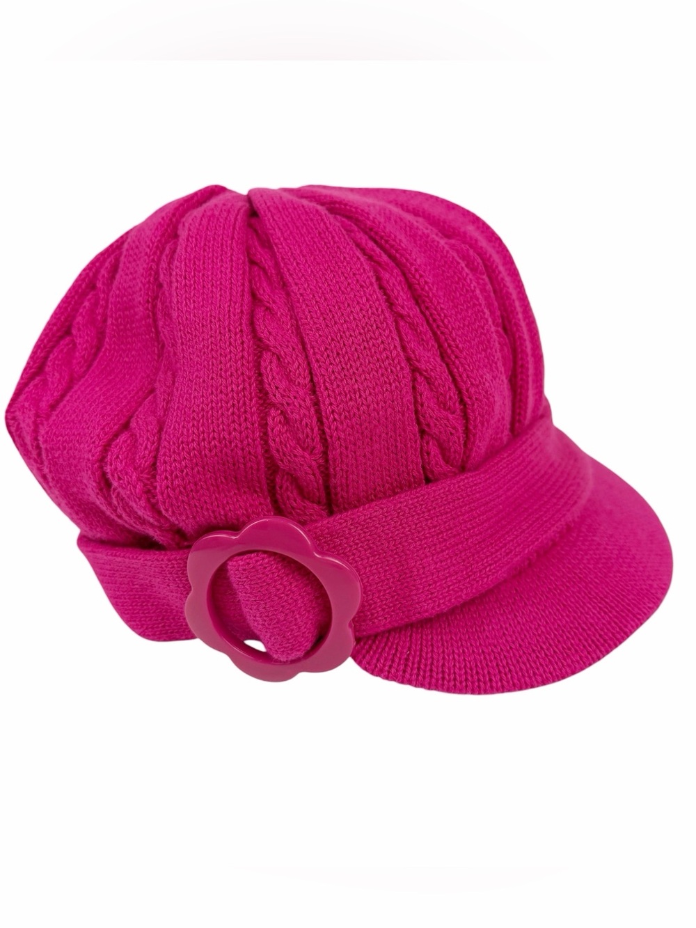 Gymboree 2012 Smart and Sweet Flower Buckle Sweater Hat Newsboy Cap Size 5-7
